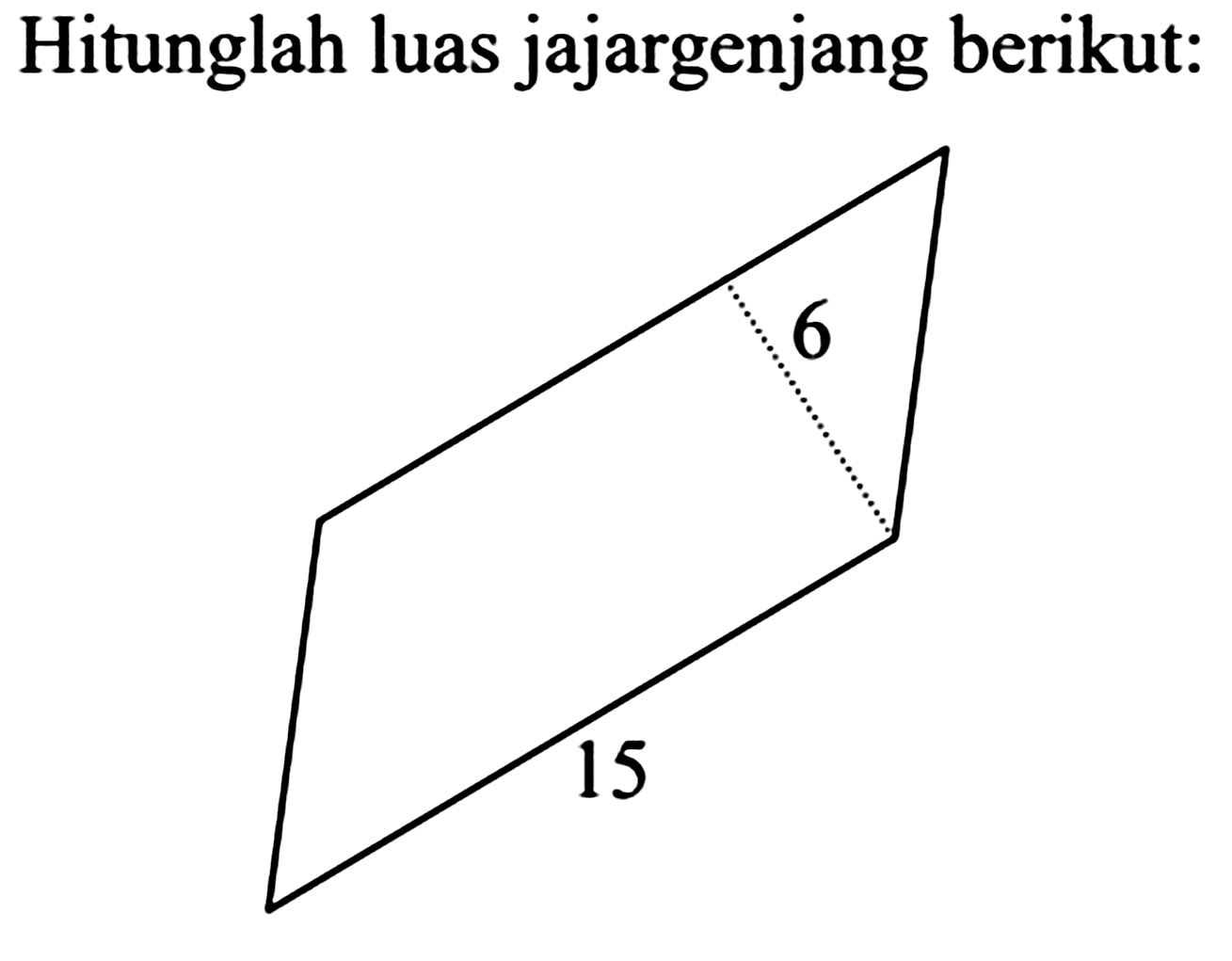 Hitunglah luas jajargenjang berikut: