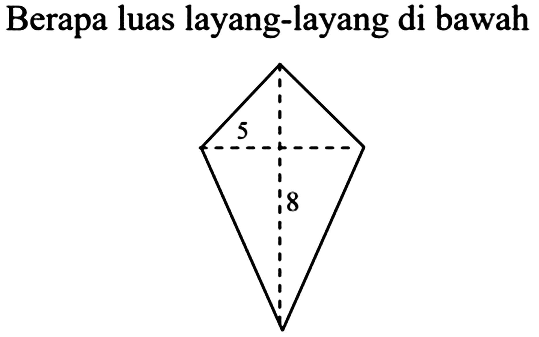 Berapa luas layang-layang di bawah