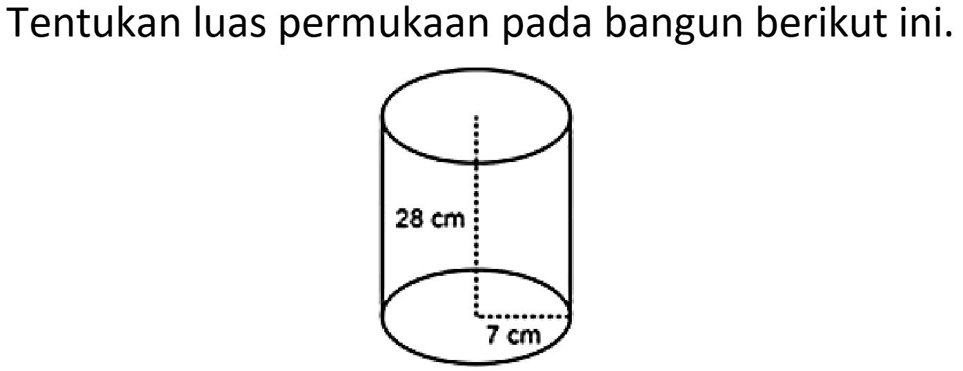 Tentukan luas permukaan pada bangun berikut ini.