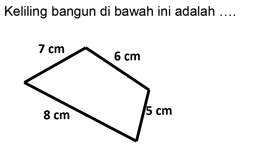 Keliling bangun di bawah ini adalah