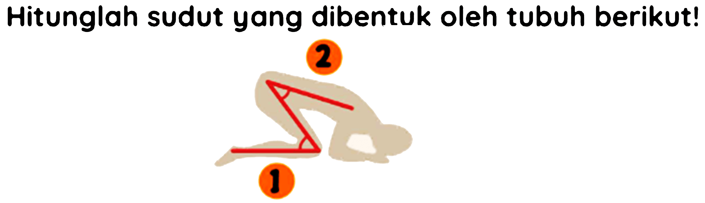 Hitunglah sudut yang dibentuk oleh tubuh berikut!
1