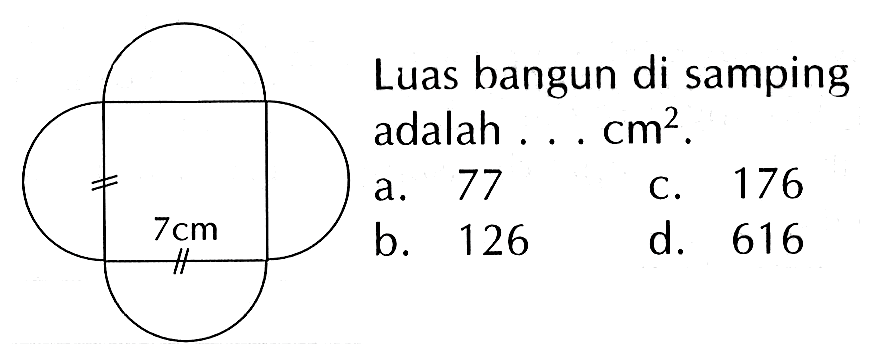 Luas bangun di samping adalah . . . cm^2.