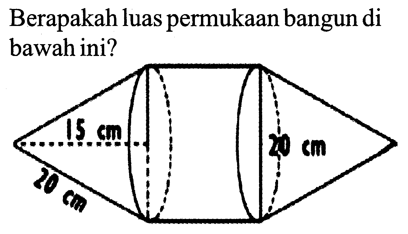 Berapakah luas permukaan bangun di bawah ini?