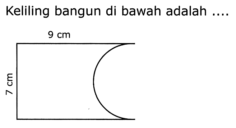 Keliling bangun di bawah adalah ....