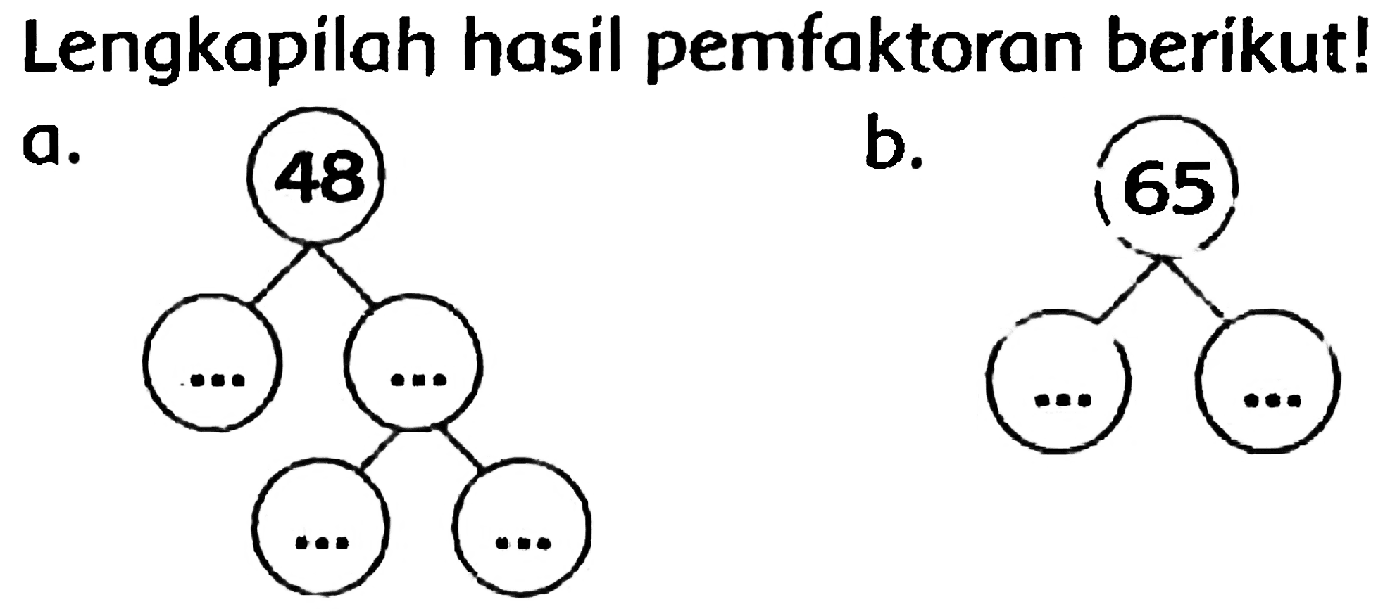 Lengkapilah hasil pemfaktoran berikut!
a.
b.