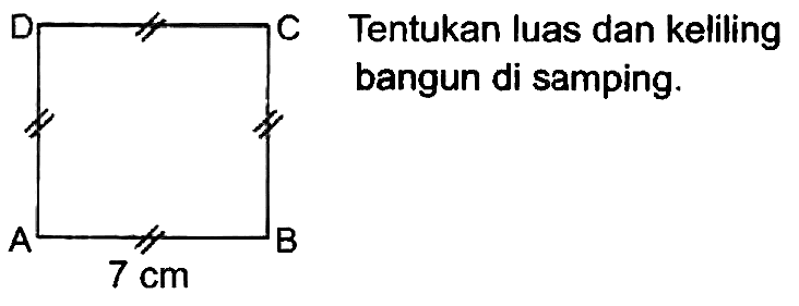 Tentukan luas dan keli bangun di samping.