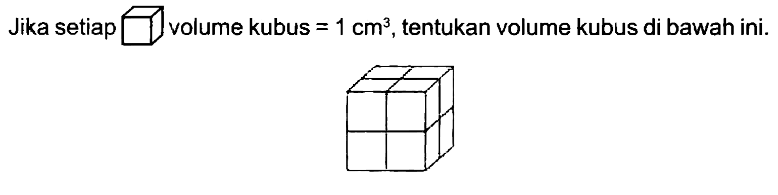 Jika setiap
volume kubus di bawah ini.