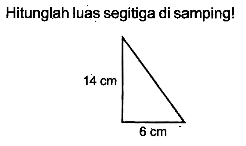 Hitunglah luas segitiga di samping!