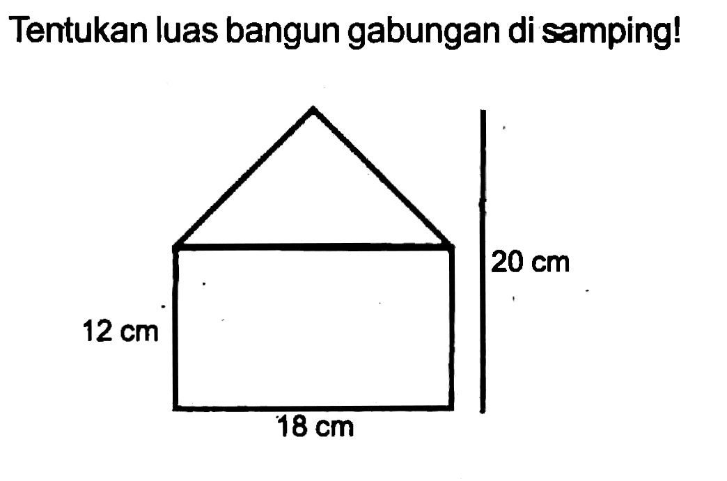 Tentukan luas bangun gabungan di samping!