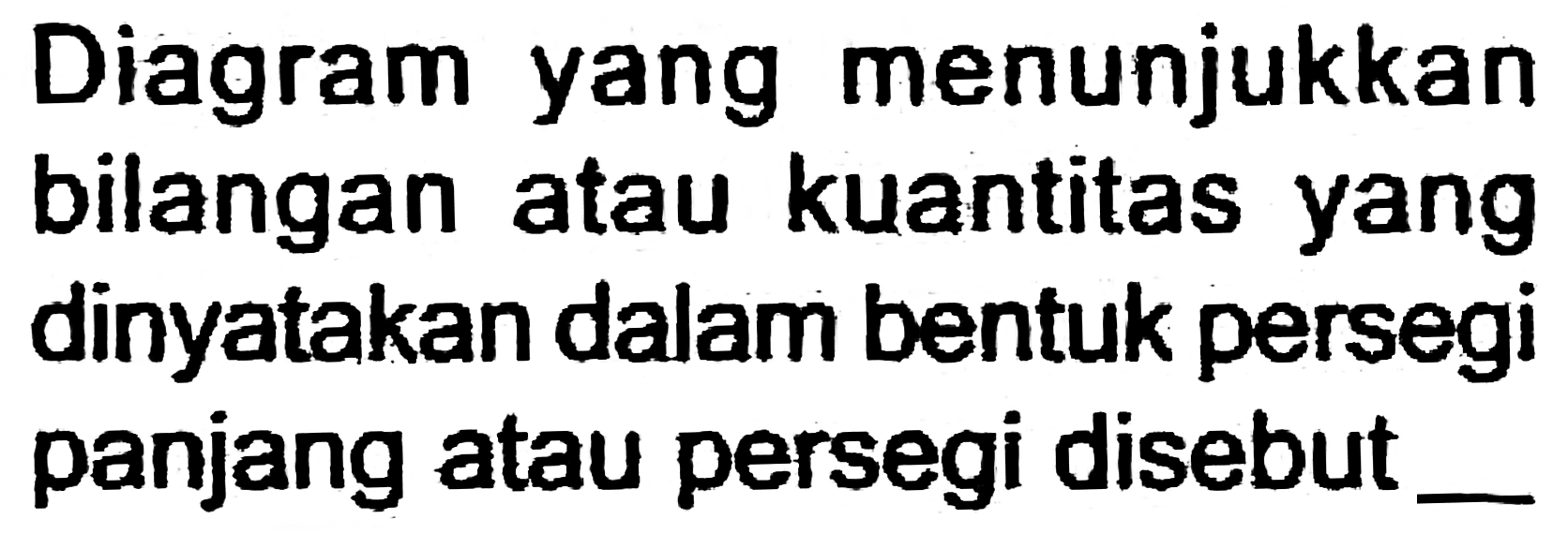 Diagram yang menunjukkan bilangan atau kuantitas yang dinyatakan dalam bentuk persegi panjang atau persegi disebut