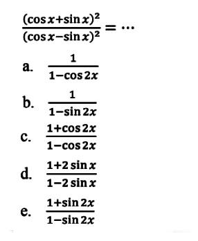 (cos x+sin x)^2(cos x+sin x)^2=...