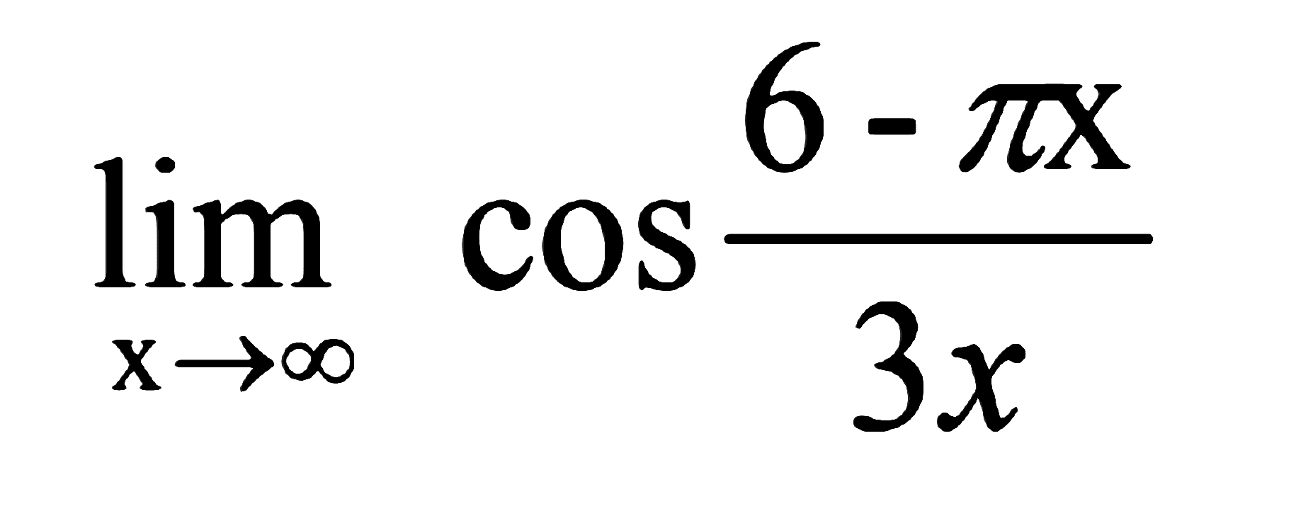 limit x mendekati tak hingga cos(6-pi x)/3x