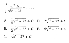 integral 6x^2 dx/akar(x^3-27)=..