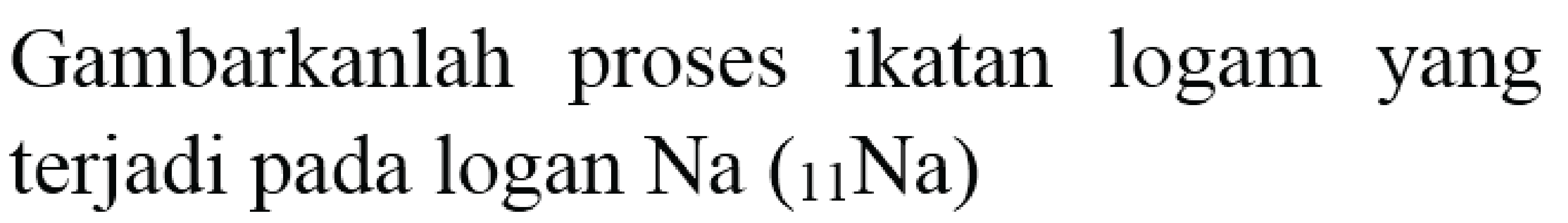 Gambarkanlah proses ikatan logam yang terjadi pada logan  Na({ )_(11) Na)