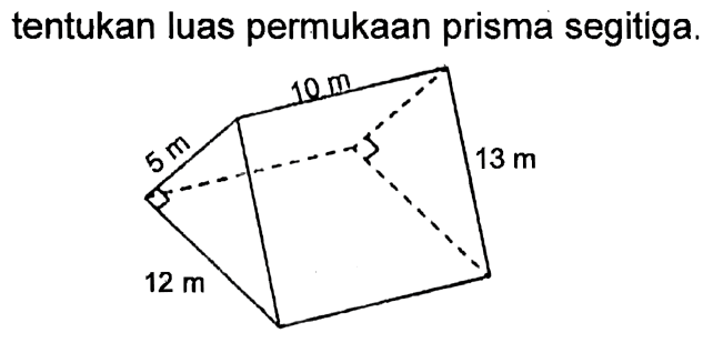 tentukan luas permukaan prisma segitiga.