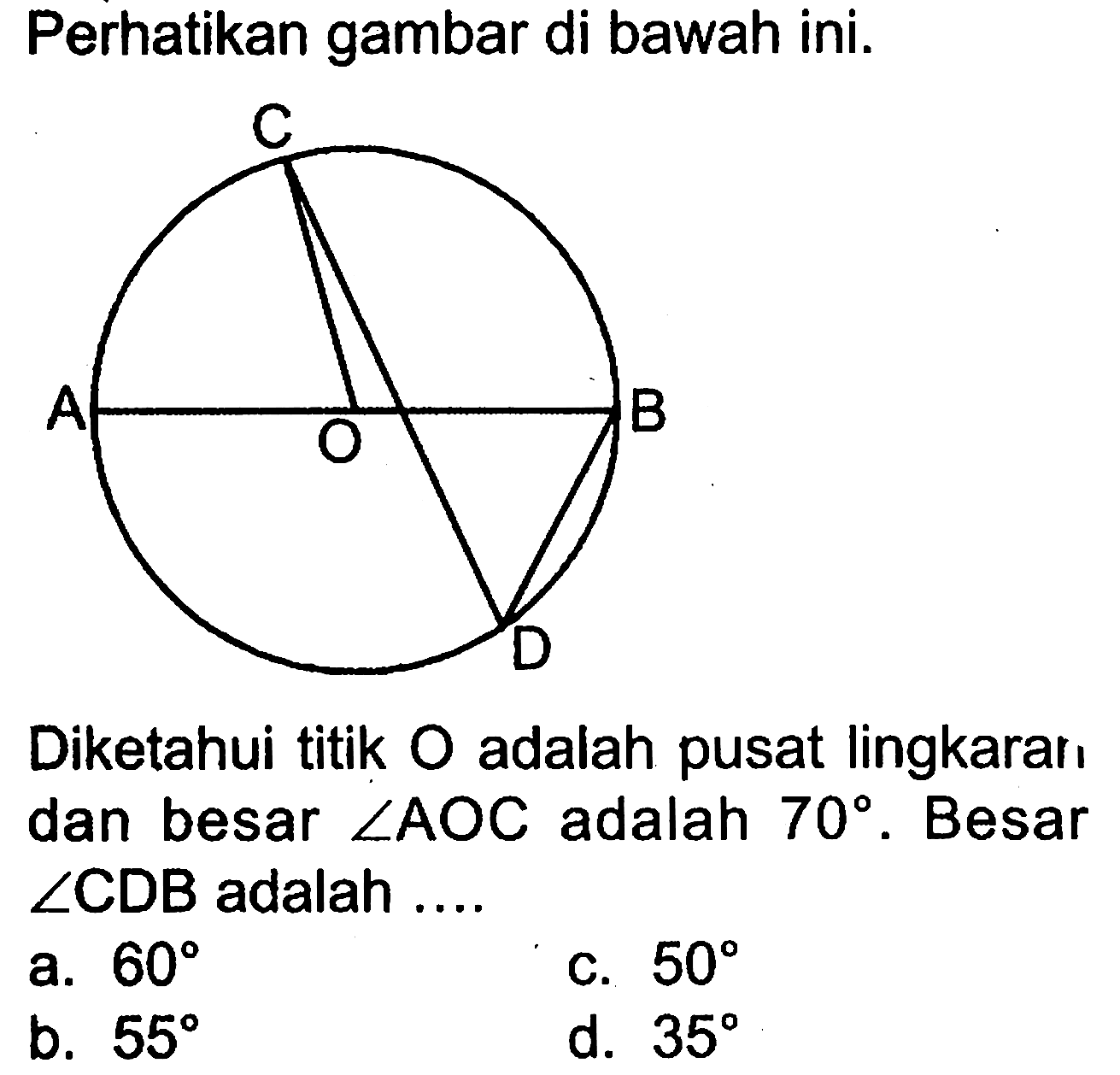 Kumpulan Contoh Soal Sudut Pusat dan Sudut Keliling Lingkaran